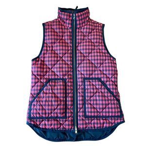 J. Crew Factory Pink and Blue Quilted Vest
